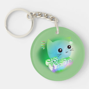 Kawaii Cartoon Kitten Key Ring