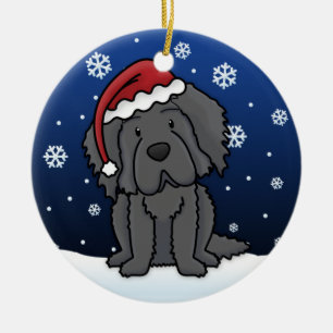 Kawaii Cartoon Newfoundland Christmas Ornament