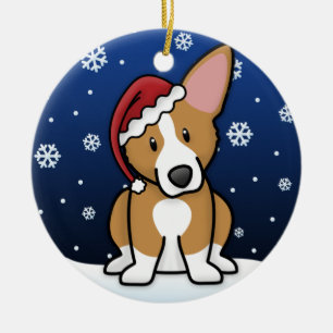 Kawaii Cartoon Pembroke Welsh Corgi Ceramic Tree Decoration