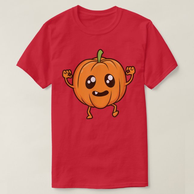 Kawaii Cartoon Pumpkin  T-Shirt (Design Front)