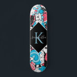 Kawaii Cartoon Style Dessert Name & Initial Kids Skateboard<br><div class="desc">This fun skateboard featuring kawaii cartoon style dessert pattern would make a wonderful gift for someone,  who's into skateboarding! Easily add the desired name & initial by clicking on the "personalize this template" option.</div>