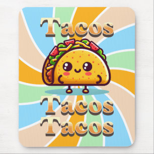 Kawaii Cartoon Tacos  Mouse Mat