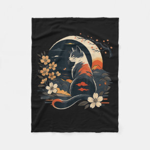 Kawaii Cat Anime Japanese Funny Art Men Women Kids Fleece Blanket