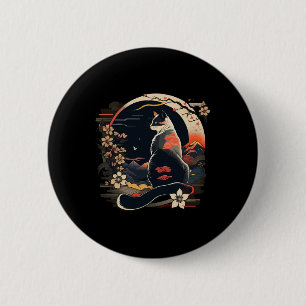 Kawaii Cat Anime Japanese Retro Men Women Kids Fun 6 Cm Round Badge