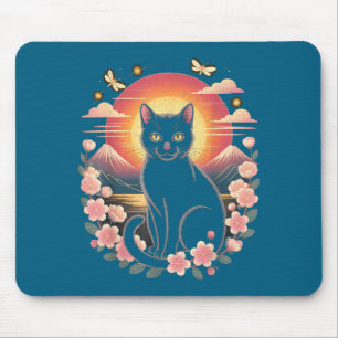 Kawaii Cat Anime Japanese Retro Men Women Kids Fun Mouse Mat