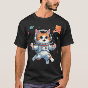 Kawaii Cat Astronaut T-shirt – Cute Space Kitty 