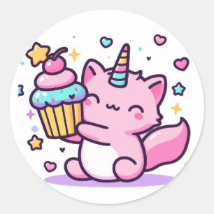 Kawaii Cat Birthday Sticker SO CUTE!