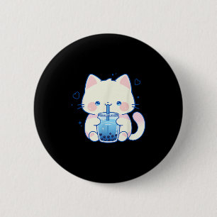 Kawaii Cat Boba Japanese Cute Aesthetic Anime Girl 6 Cm Round Badge