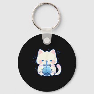 Kawaii Cat Boba Japanese Cute Aesthetic Anime Girl Key Ring