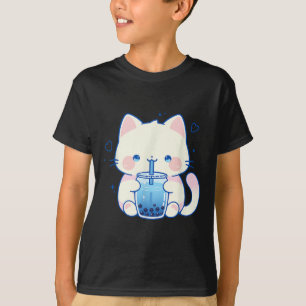 Kawaii Cat Boba Japanese Cute Aesthetic Anime Girl T-Shirt