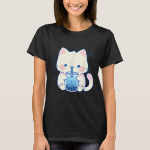 Kawaii Cat Boba Japanese Cute Aesthetic Anime Girl T-Shirt
