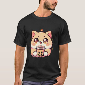 Kawaii Cat Bubble Tea Boba Tea Anime Neko 1 T-Shirt