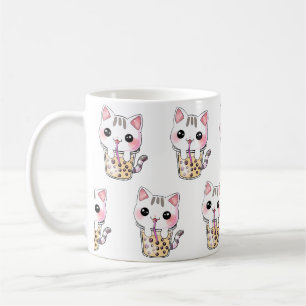 Kawaii cat bubble tea coffee mug