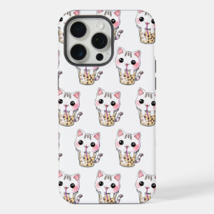 Kawaii cat bubble tea iPhone 15 pro max case
