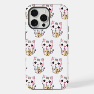 Kawaii cat bubble tea iPhone 15 pro max case