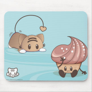 Kawaii Cat & Cake Mousepad. Mouse Mat