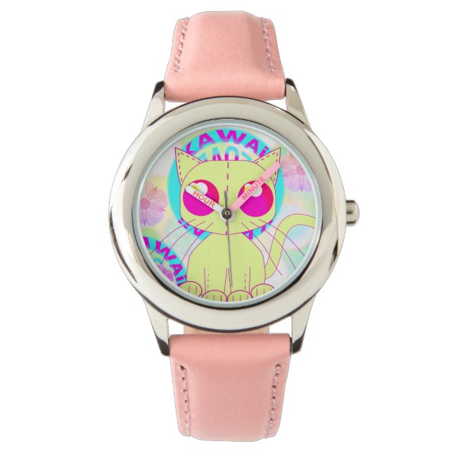 Kawaii cat cute anime design watch (Front)