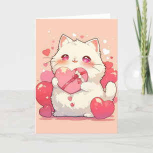Kawaii Cat Cute Love Holiday Card