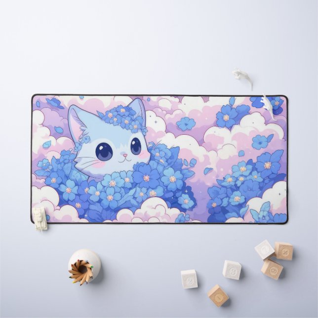 kawaii cat desk mat (Kids Table)