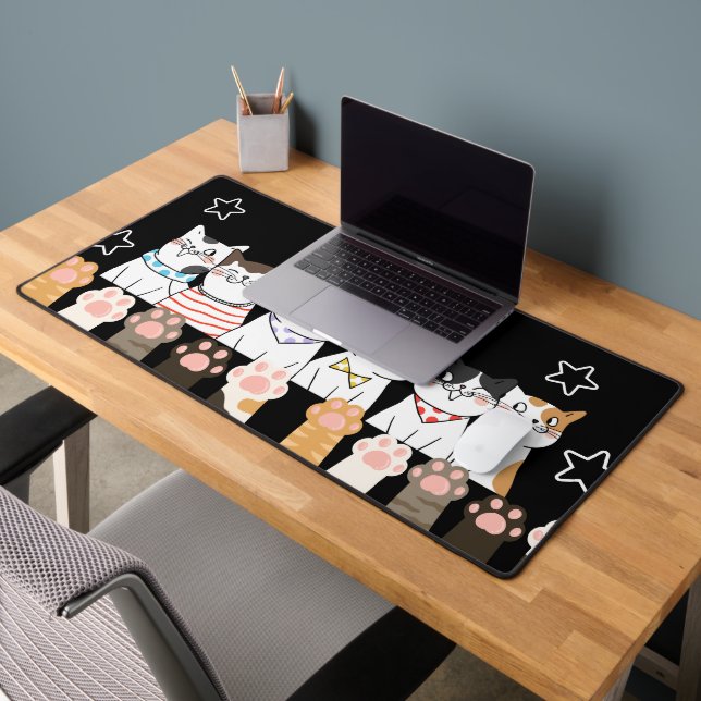 Kawaii Cat Desk Mat – Cute Office or Gaming Decor (Office 2)