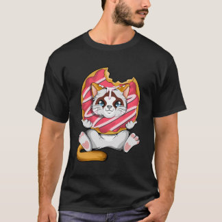 Kawaii Cat Doughnut Anime Lover Otaku Cute Cat Lov T-Shirt
