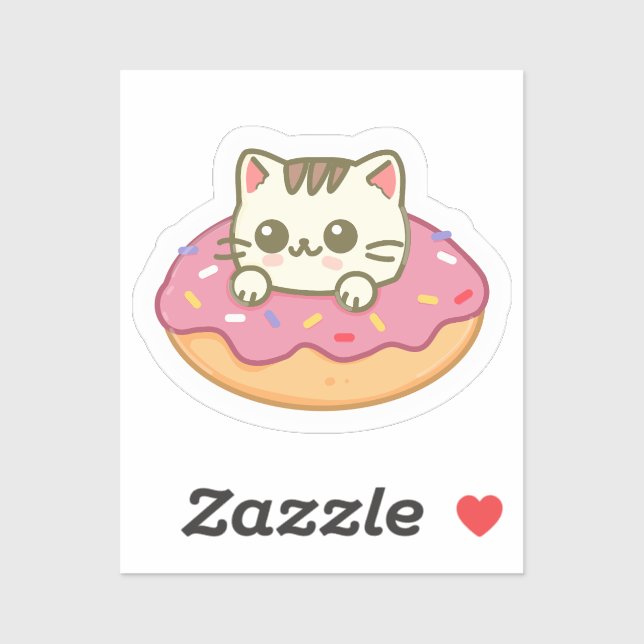 Kawaii Cat Doughnut Pink Kitty Lover Gift (Sheet)