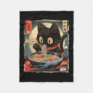 Kawaii Cat Eating Ramen Noodles Anime Gift Girls T Fleece Blanket