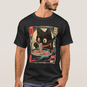 Kawaii Cat Eating Ramen Noodles Anime Gift Girls T T-Shirt