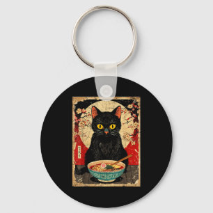 Kawaii Cat Eating Ramen Noodles Funny Anime Gift G Key Ring
