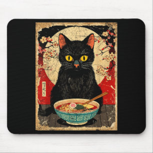 Kawaii Cat Eating Ramen Noodles Funny Anime Gift G Mouse Mat