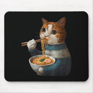Kawaii Cat Eating Ramen Noodles Funny Anime Gift G Mouse Mat