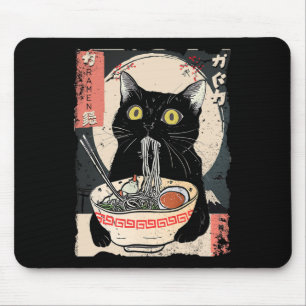 Kawaii Cat Eating Ramen Noodles Funny Anime Gift G Mouse Mat