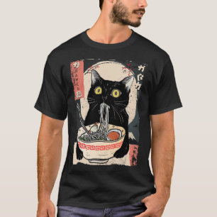 Kawaii Cat Eating Ramen Noodles Funny Anime Gift G T-Shirt