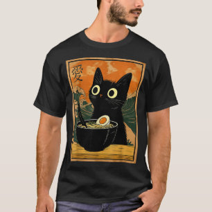 Kawaii Cat Eating Ramen Noodles Funny Anime Gift G T-Shirt