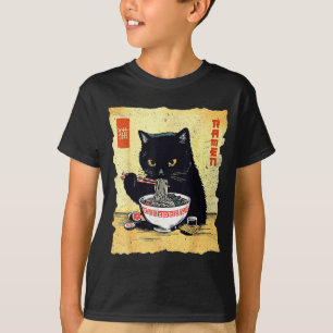 Kawaii Cat Eating Ramen Noodles Funny Anime Gift G T-Shirt
