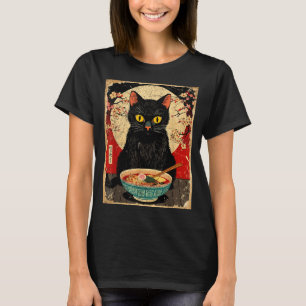 Kawaii Cat Eating Ramen Noodles Funny Anime Gift G T-Shirt