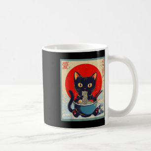 Kawaii Cat Eating Ramen Noodles Funny Anime Girls Coffee Mug