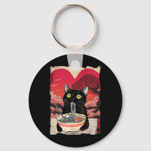 Kawaii Cat Eating Ramen Noodles Ramen Is My Valent Key Ring
