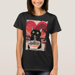 Kawaii Cat Eating Ramen Noodles Ramen Is My Valent T-Shirt