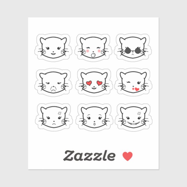 Kawaii Cat Emoji (Sheet)