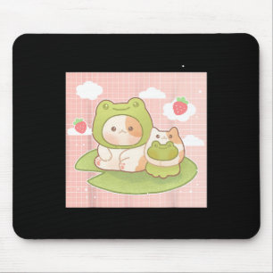 Kawaii Cat Frog Strawberry Retro 90s Cottagecore A Mouse Mat