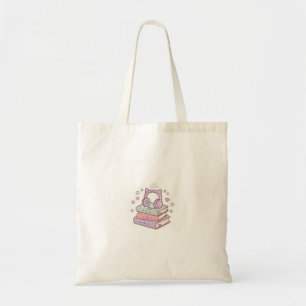Kawaii Cat Headphone Magic Books Tote Bag