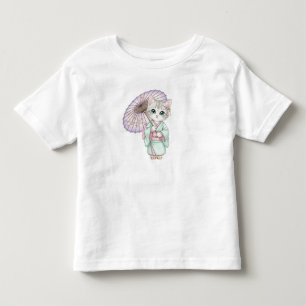 Kawaii Cat in Kimono, by Natasha Us Toddler T-Shirt