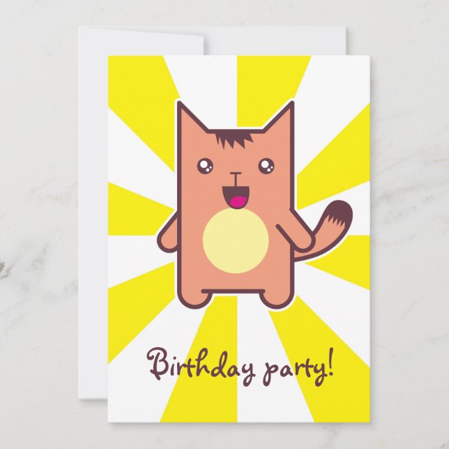 Kawaii cat invitation (Front)