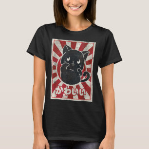 Kawaii Cat Japanese Black Anime Cat Lover T-Shirt