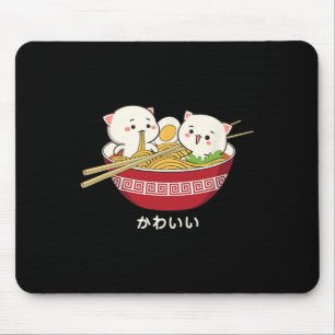 Kawaii Cat Japanese Tokyo Anime Cat Ramen T Shirt  Mouse Mat