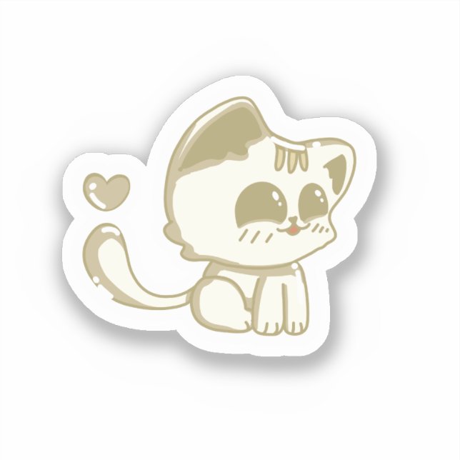 Kawaii Cat Lover Gift | Cute Chibi Kitten with ❤️ (Front)