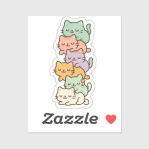 Kawaii Cat Mountain Pastel Sticker