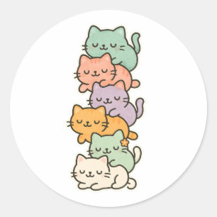 Kawaii Cat Mountain Pastel Sticker