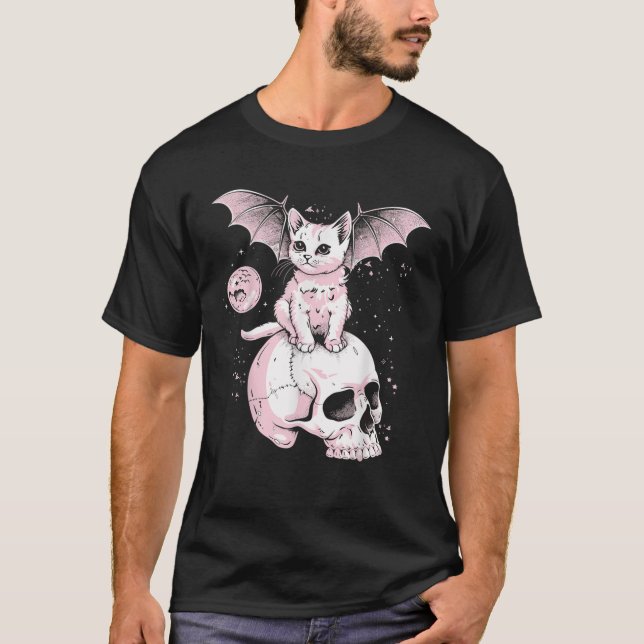 Kawaii Cat Pastel Goth Cute Creepy Kawaii Anime Ae T-Shirt (Front)